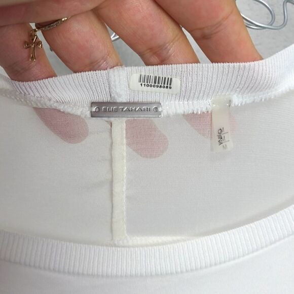 Elie Tahari Women'sĀ Silk Blend BoatāNeck Blouse SizeāMediumā - Picture 4 of 6